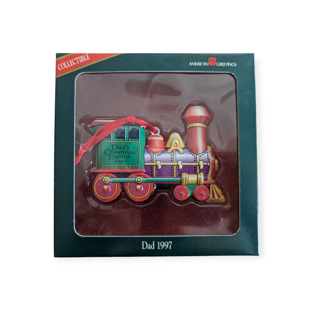 Vintage 1997 American Greetings Dad Christmas Ornament Train